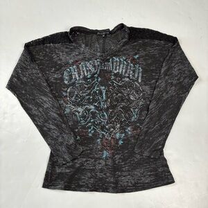 005 - WOMENS CRASH AND BURN Y2K LONG SLEEVE SHIRT